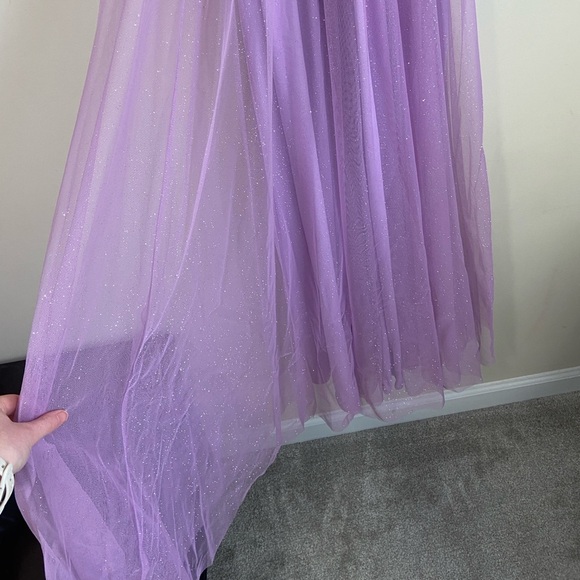 City Triangles Elegant Lavender Evening Gown Prom Dress Tulle Embroidered Floral - Picture 14 of 16